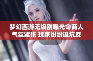 梦幻西游无级别曝光令商人气氛紧张 玩家纷纷退坑反思游戏环境