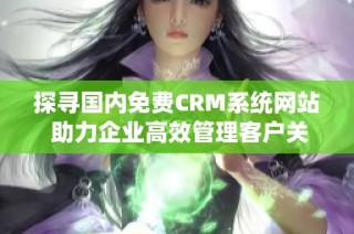 探寻国内免费CRM系统网站 助力企业高效管理客户关系