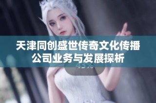 天津同创盛世传奇文化传播公司业务与发展探析