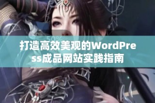 打造高效美观的WordPress成品网站实践指南