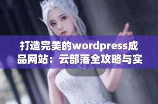 打造完美的wordpress成品网站：云部落全攻略与实用技巧