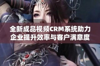 全新成品视频CRM系统助力企业提升效率与客户满意度