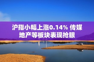 沪指小幅上涨0.14% 传媒地产等板块表现抢眼