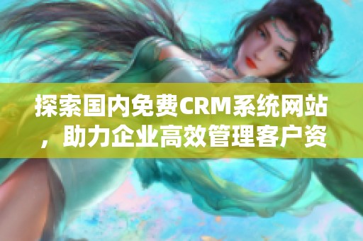 探索国内免费CRM系统网站，助力企业高效管理客户资源