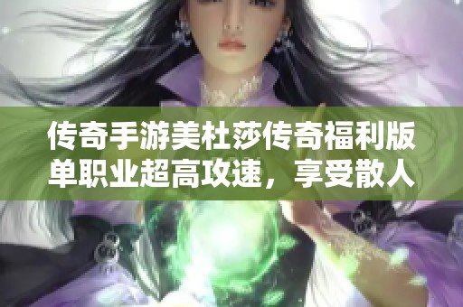 传奇手游美杜莎传奇福利版单职业超高攻速，享受散人快乐