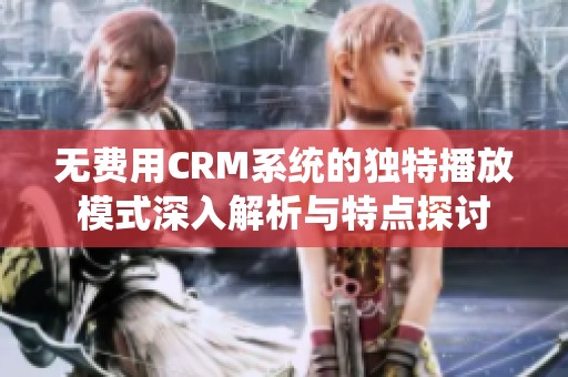 无费用CRM系统的独特播放模式深入解析与特点探讨