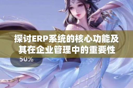 探讨ERP系统的核心功能及其在企业管理中的重要性